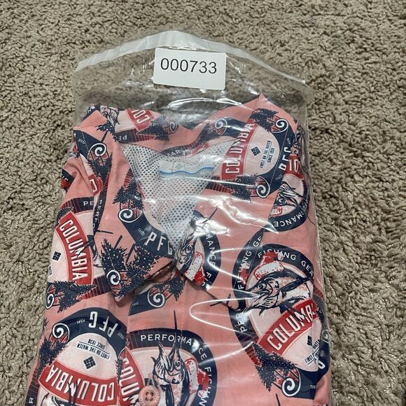 Columbia PFG Shirt Mens XL Salmon Red Vented Trollers Best Fishing Outdoor AOP - Picture 12 of 12